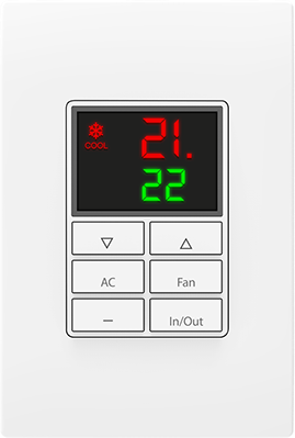 Termopad Absolute AQL-TP branco visto de frente, com display de temperatura no centro.