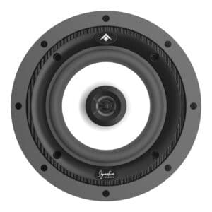 Caixa de embutir redonda Absolute SIG R4i, frontal, sem grelha, com tweeter de seda preta