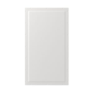 Caixa acústica invisível Sonance IS10: painel retangular alto, branco e liso