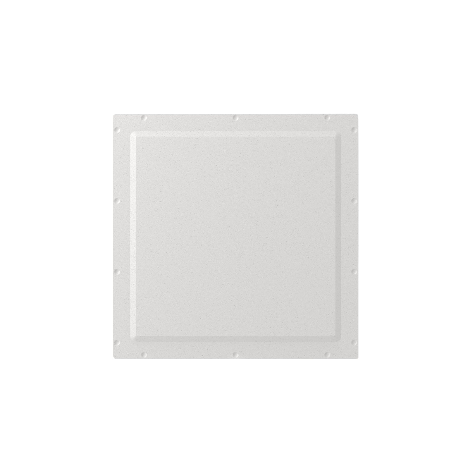 Caixa acústica invisível Sonance IS6: painel quadrado branco liso, sem grelha aparente
