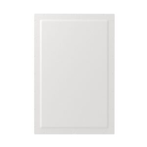 Caixa acústica invisível Sonance IS8: painel retangular branco liso, sem grelha aparente