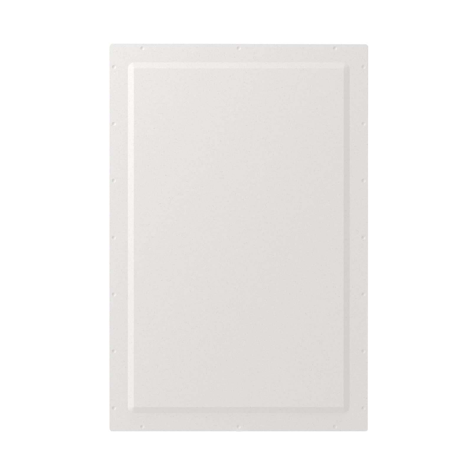 Caixa acústica invisível Sonance IS8: painel retangular branco liso, sem grelha aparente