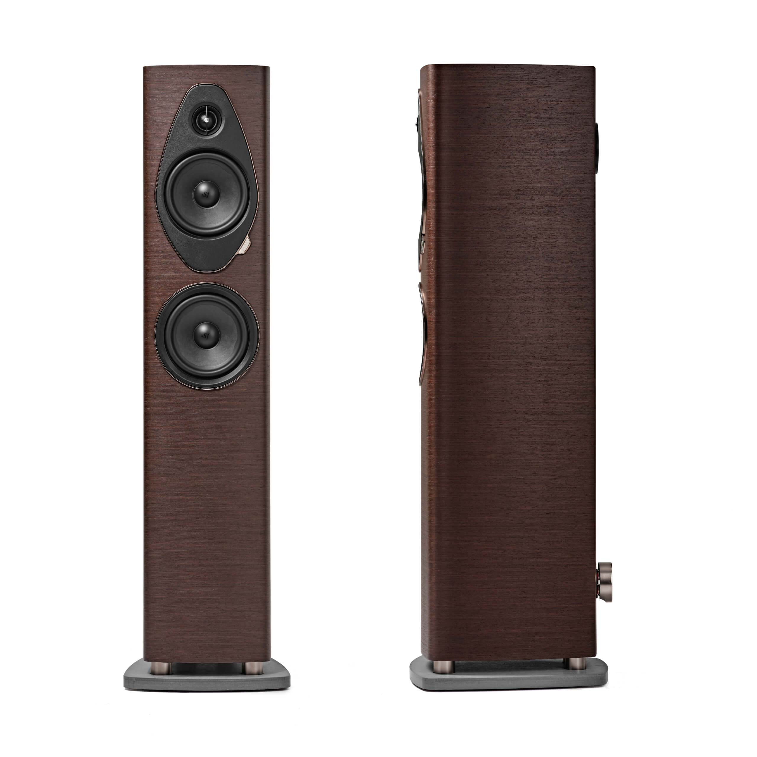 Caixa acustica de piso Sonus faber Sonetto III G2 com acabamento wenge